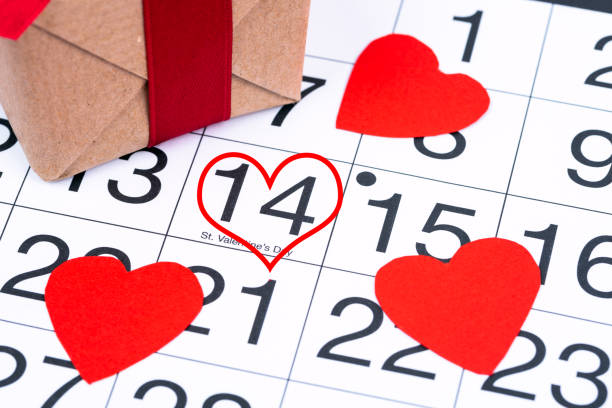 istock Valentines Day Highlighted on a Calendar Page 1127622693