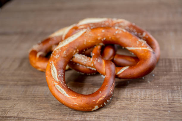 pretzels with salt stock photo