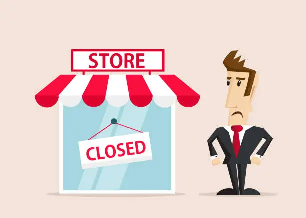 Vector illustration of store closed
