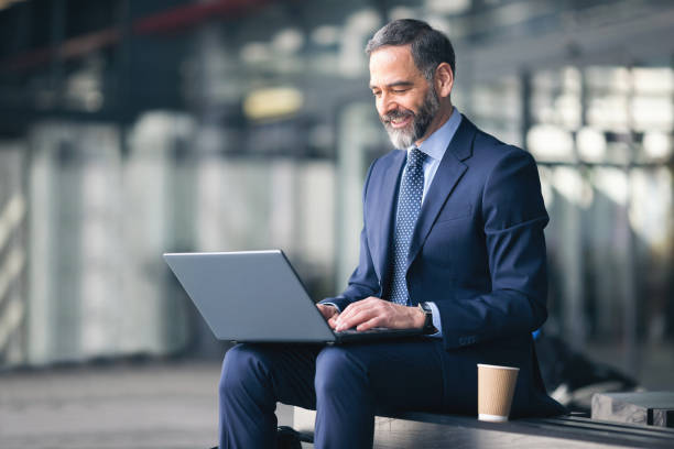 istock Senior businessman on the go 1127625393