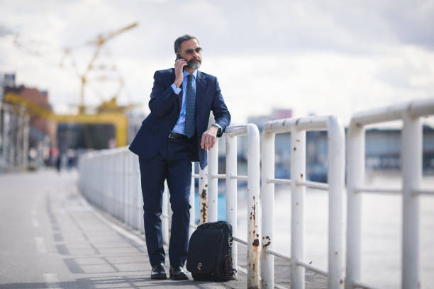 istock Senior businessman on the go 1127625581