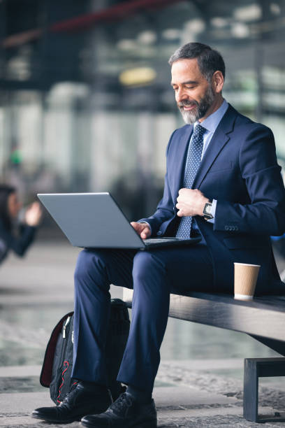 istock Senior businessman on the go 1127625748