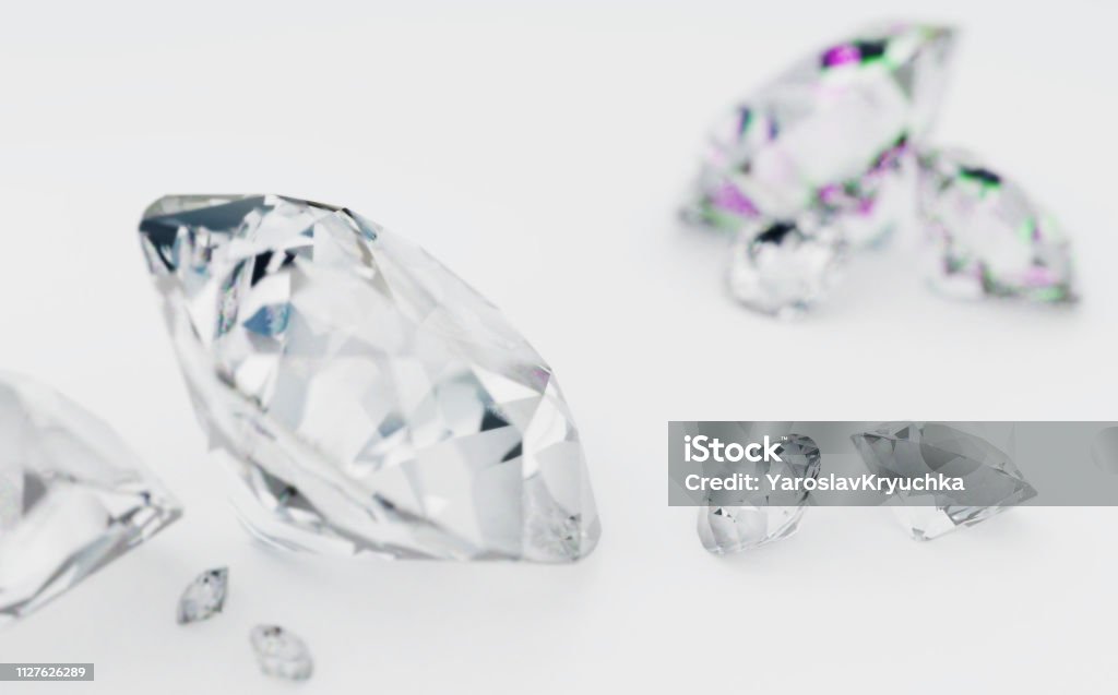 Cilios freír residuo Diamantes Sobre Fondo Blanco Render 3d Fotorrealista De Joyería Foto de  stock y más banco de imágenes de Joyería - iStock