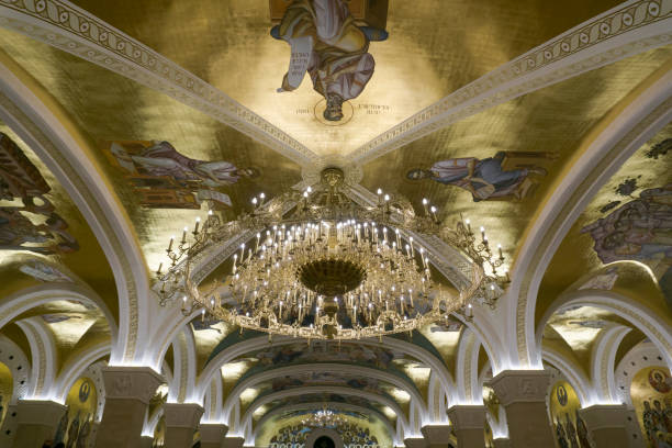 Crypt of orthodox Saint Sava church in Belgrade, Serbia stock photo