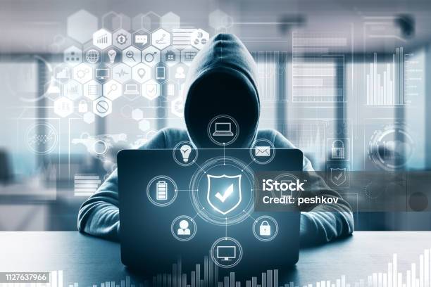 Computing And Malware Concept Stock Photo - Download Image Now - Computer Crime, Computer Hacker, Internet