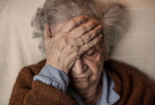 An older woman in depression.