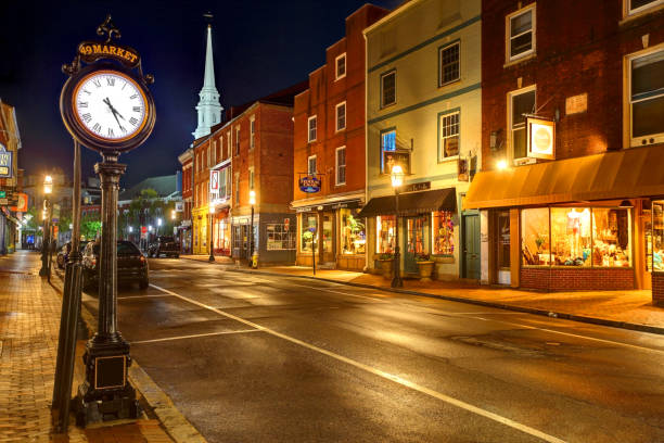 Portsmouth, New Hampshire Portsmouth is a city in Rockingham County, New Hampshire.  Portsmouth is a historic seaport and popular summer tourist destination. Portsmouth is the third oldest city in the USA and is only  60 miles from Boston portsmouth nh stock pictures, royalty-free photos & images