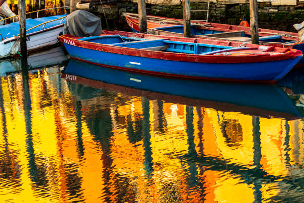 Chioggia -colored reflections on the water