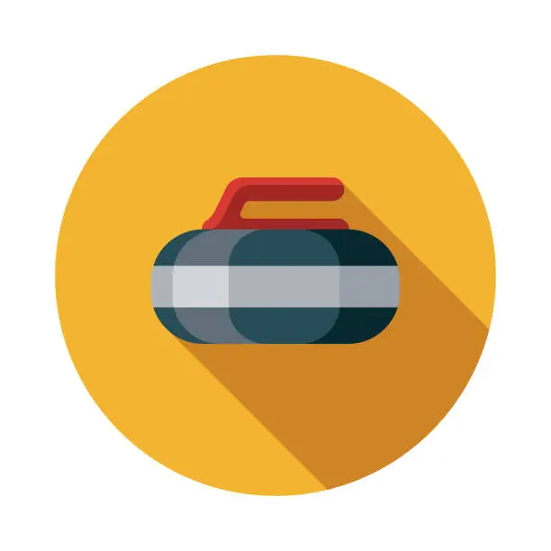 Vector illustration of Curling Stone Winter Sports Icon