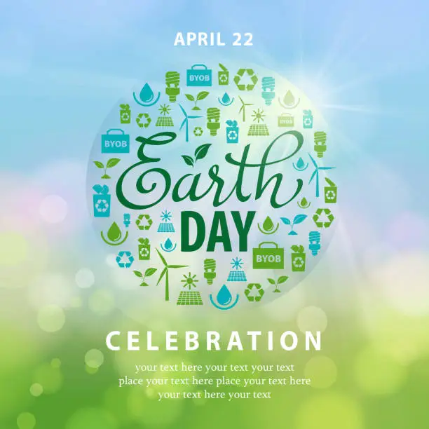 Vector illustration of Earth Day Ecology Elements Globe