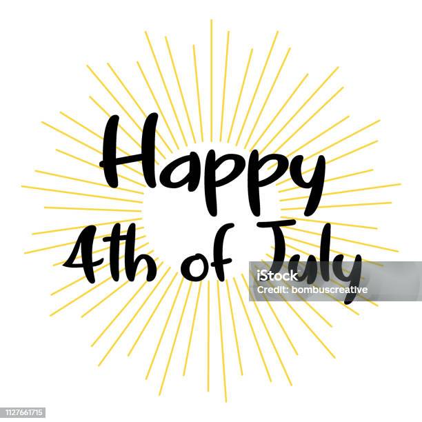 Happy 4th Of July Stock Illustration - Download Image Now - Banner - Sign, Celebration, Cheerful