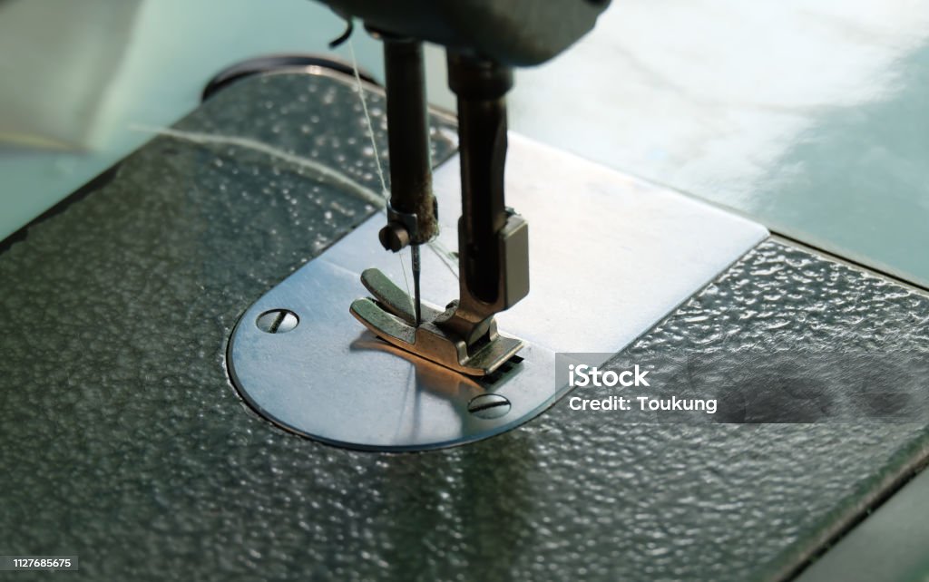 sewing machine,Close up - electric sewing machine. Adhesive Tape Stock Photo