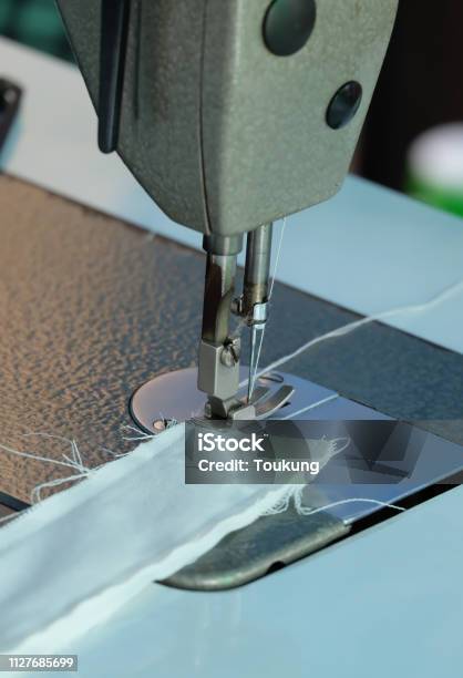 Sewing Machineclose Up Electric Sewing Machine Stock Photo - Download Image Now - Adhesive Tape, Art And Craft, Close-up