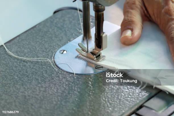 Sewing Machineclose Up Electric Sewing Machine Stock Photo - Download Image Now - Adhesive Tape, Art And Craft, Close-up