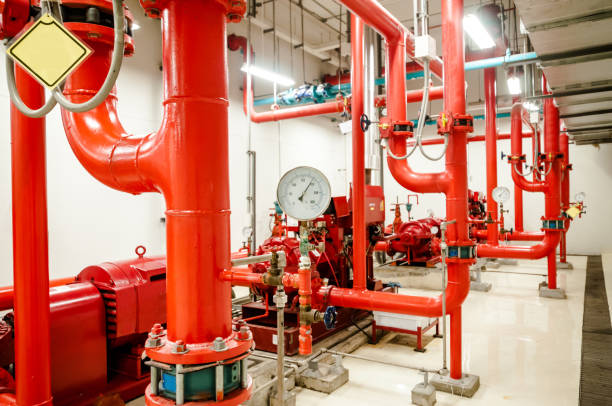 istock Pumping station and Electrical power generator  industrial interior pipes line in large building 1127687717