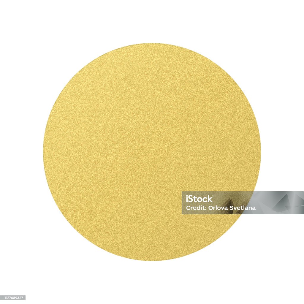 Goldener Kreis Etikett mit Volume-Struktur. Isoliertes Objekt auf transparenten Hintergrund. EPS 10 - Lizenzfrei Gold - Edelmetall Vektorgrafik