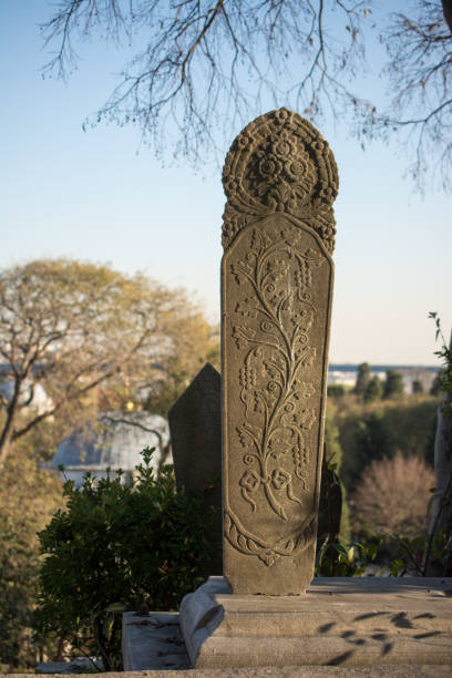 istock Art on  Ottoman tomb marble  in cemetery 1127689604