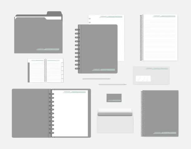 Vector illustration of Stationery mock-up set for corporate identity design