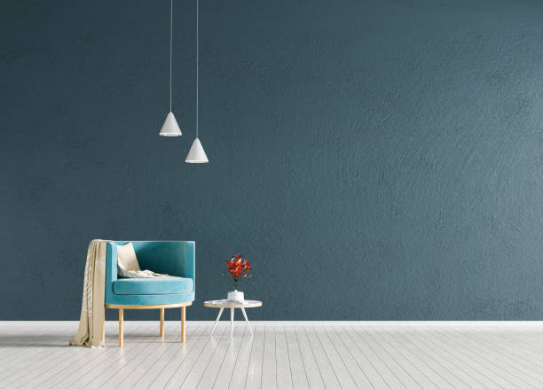 istock Minimalist interior with armchair. Scandinavian style hipster interior. 3D illustration. 1127692290