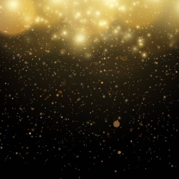 istock Abstract gold bokeh with black background. Glitter defocused abstract twinkly lights Christmas template EPS 10 1127695769