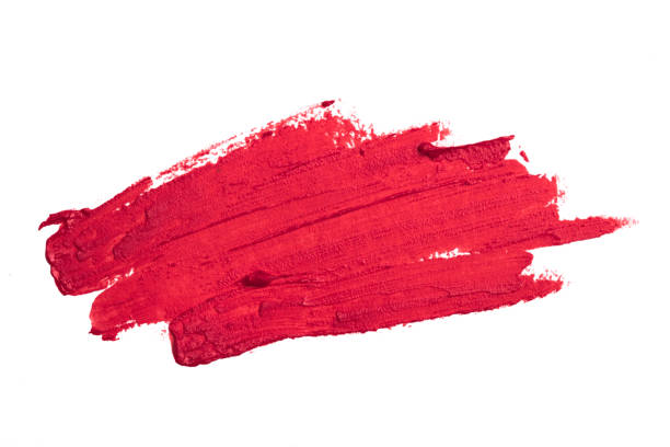 istock Smudged red lipstick isolated on white background 1127700412