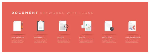 Vector illustration of Document Keywords with Icons