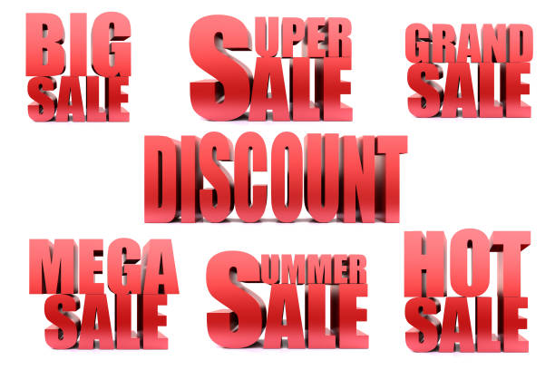 Set of  discount word concept. 3d render