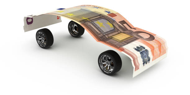 istock 50 Euro Note on the Wheels - 3d illustration 1127709007