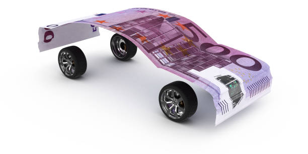 istock 500 Euro Note on the Wheels - 3d illustration 1127709027
