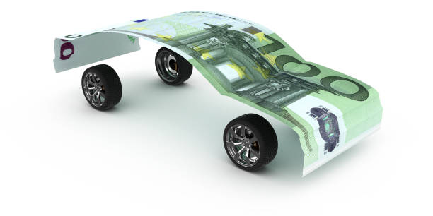 istock 100 EuroNote on the Wheels - 3d illustration 1127709040