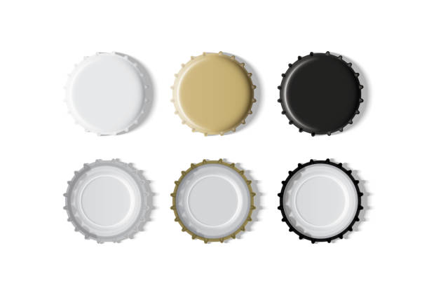 bottle cap  mock up vector bottle cap  mock up vector gold metal clipart stock illustrations