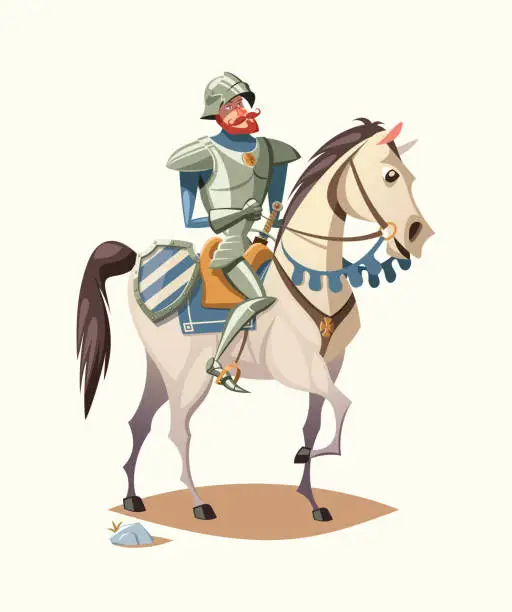 Vector illustration of Knight on horseback