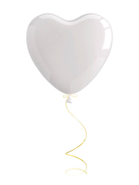 White heart shaped balloon stock photo