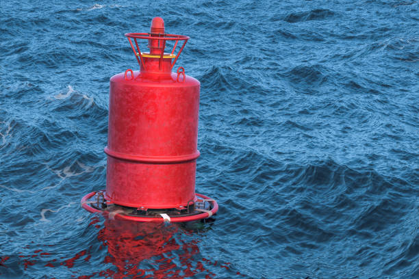istock Marine buoy in the open sea, 3D rendering 1127713741