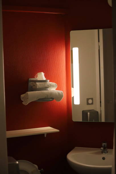 istock bathroom with towels in a hotel 1127713869