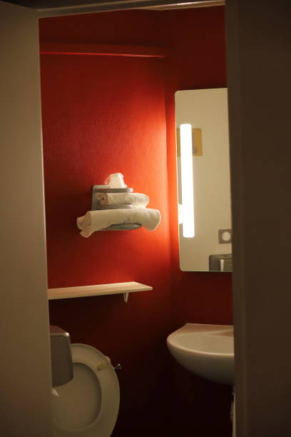 istock bathroom with towels in a hotel 1127714033
