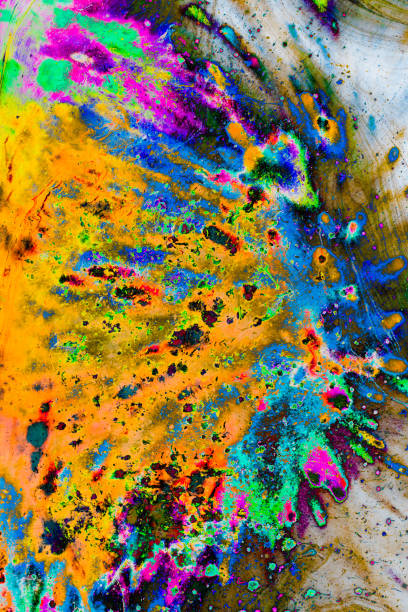 istock Abstract grunge art background texture with colorful paint splashes 1127715934