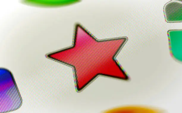 Photo of Star icon on the screen.