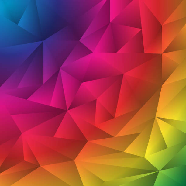 ilustraciones, imágenes clip art, dibujos animados e iconos de stock de abstracta fondo de estilo origami multicolor geométrico triángulos arrugado. diseño de arco iris de polígono bajo para su negocio. - skill vibrant color vector backgrounds arts abstract