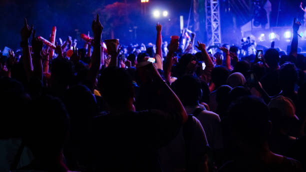 istock Group of people having fun at music concert 1127722017