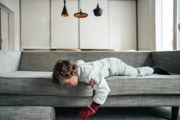 istock Boy dressed in astronaut costume 1127722203