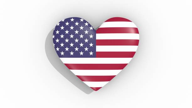 istock Heart in colors flag of USA 1127724603