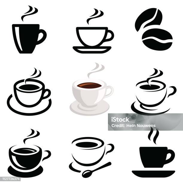 Coffee Icon Collection Stock Illustration - Download Image Now - Coffee - Drink, Icon Symbol, Coffee Cup