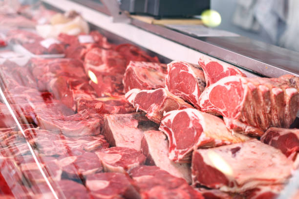 istock Meat displayed for sale in shop 1127727397
