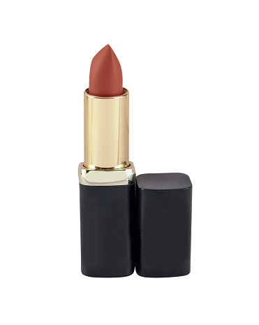 Open red color lipstick with clipping path