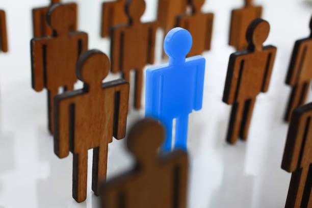 istock Male blue plastic toy businessman silhouette 1127732755