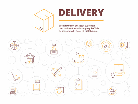 Delivery Vector Background Logistic Background Delivery Service Items Package Transport Warehouse ...