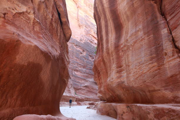istock The Siq, a narrow stone gallery in Petra, Jordan 1127742633