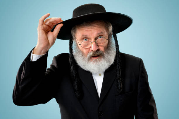 シニア正統派の hasdim 古いユダヤ人の人の肖像画 - judaism jewish ethnicity hasidism rabbi ストックフォトと画像