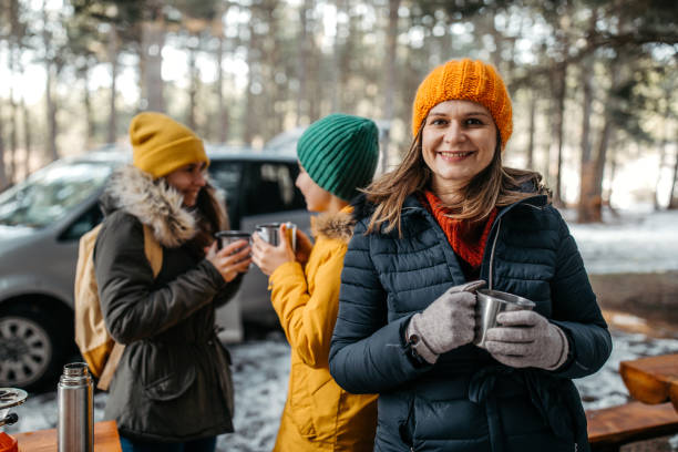 istock Woman drinking hot tea on a cold day 1127747100